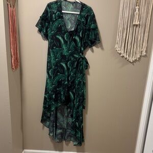 Charlotte Russe Green Leaf High Low Dress